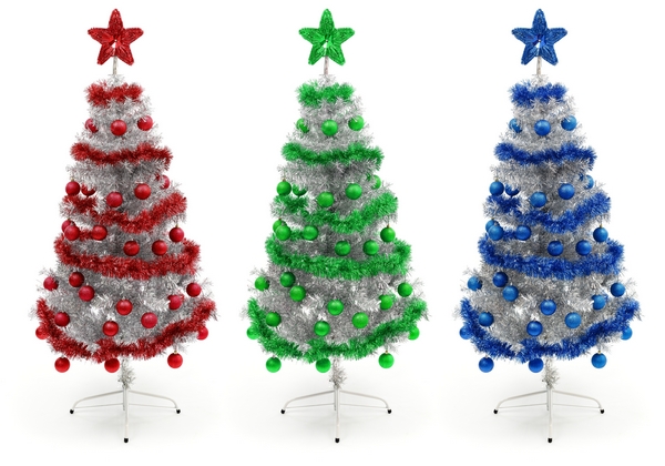 Drzewko świąteczne srebrem malowane